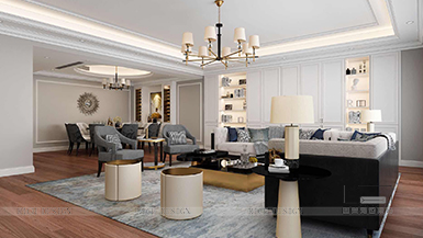 前海觀一現(xiàn)代風格260平裝修效果圖