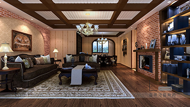 華僑城LOFT公館美式田園120裝修效果圖