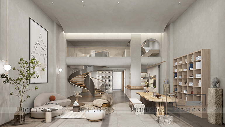 深房傳麒山侘寂風(fēng)810平獨(dú)棟別墅室內(nèi)設(shè)計(jì)